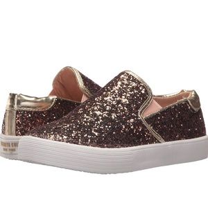 New Kenneth Cole Kam Gold Glitter Shoes Slip Ons